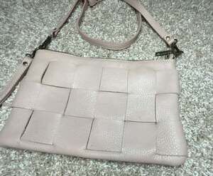 Valentina Fiore Woven Leather Crossbody Clutch Bag